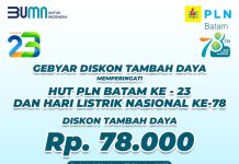 Spesial Peringatan HUT PLN Batam dan HLN, PLN Batam Beri Diskon Tambah Daya