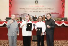 Paripurna ke-18 Masa Sidang III, Pimpinan DPRD dan Wakil Gubernur Kepri Tandatangani Nota Kesepakatan KUA-PPAS APBD 2024