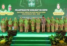 Khofifah Indah Parawansa Lantik Marlin Agustina Rudi dan PW Muslimat NU Kepri 2024-2029