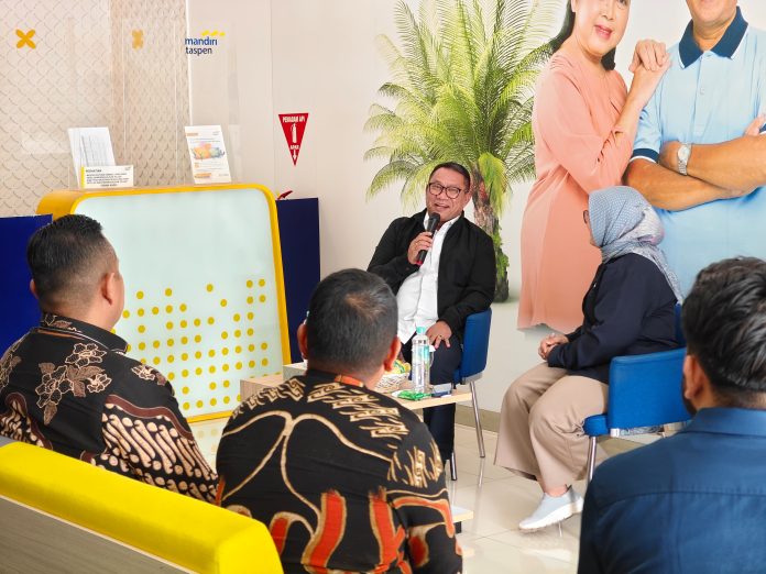 kunjungan Fary Francis diterima oleh Branch Manager PT Taspen (Persero) cabang Tanjungpinang, Hilda Alfionita beserta jajaran.