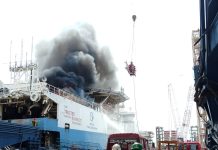 Hari ini, Kapal Elsa Regent Kebakaran di Area PT ASL Shipyard Batam