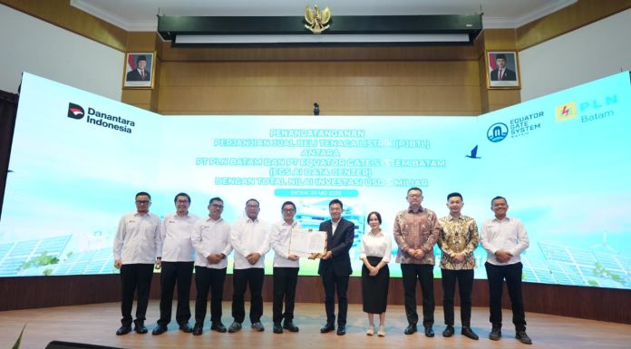 PLN Batam dan Equator Gate System Tandatangani PJBTL Pembangunan Infrastruktur Data Center