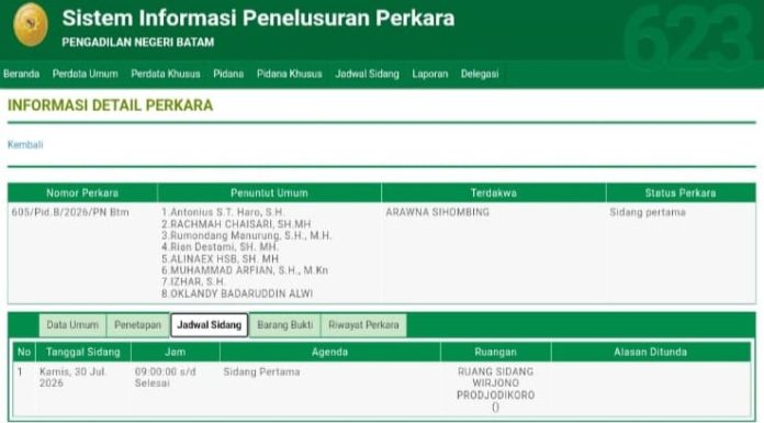 Sidang Perdana Kasus Kematian Bripda Natanael Digelar Besok di PN Batam